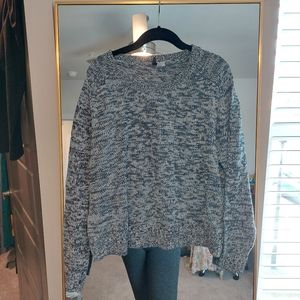 H&M Soft Blue Black Sweater